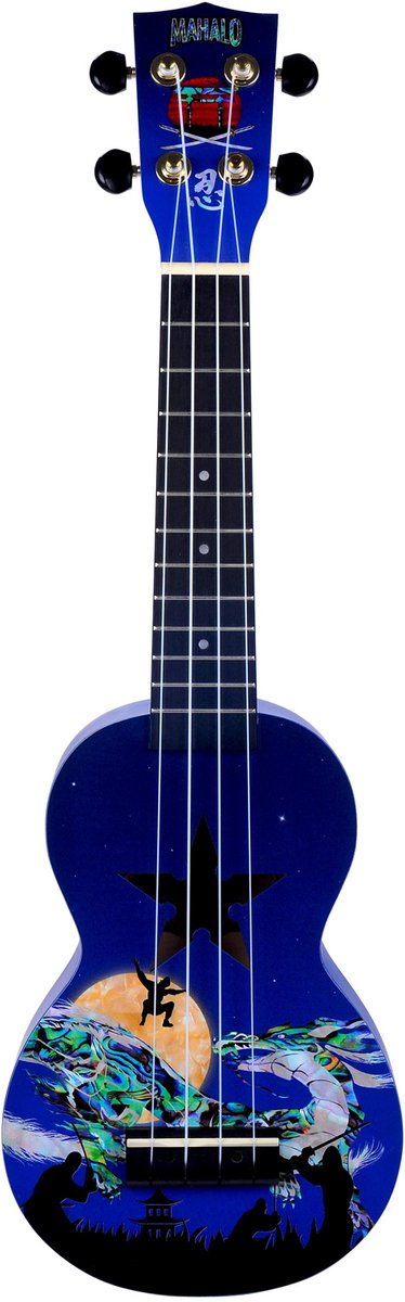 Soprano ukelele - Mahalo MA1 - Art Series - Ninja motief - Met draagtas