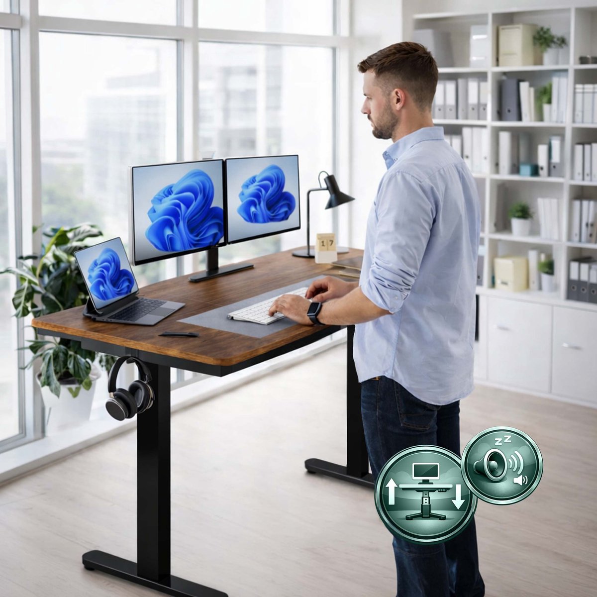 Zit Zit sta bureau 160x60cm - elektrisch verstelbaar thumbnail 5