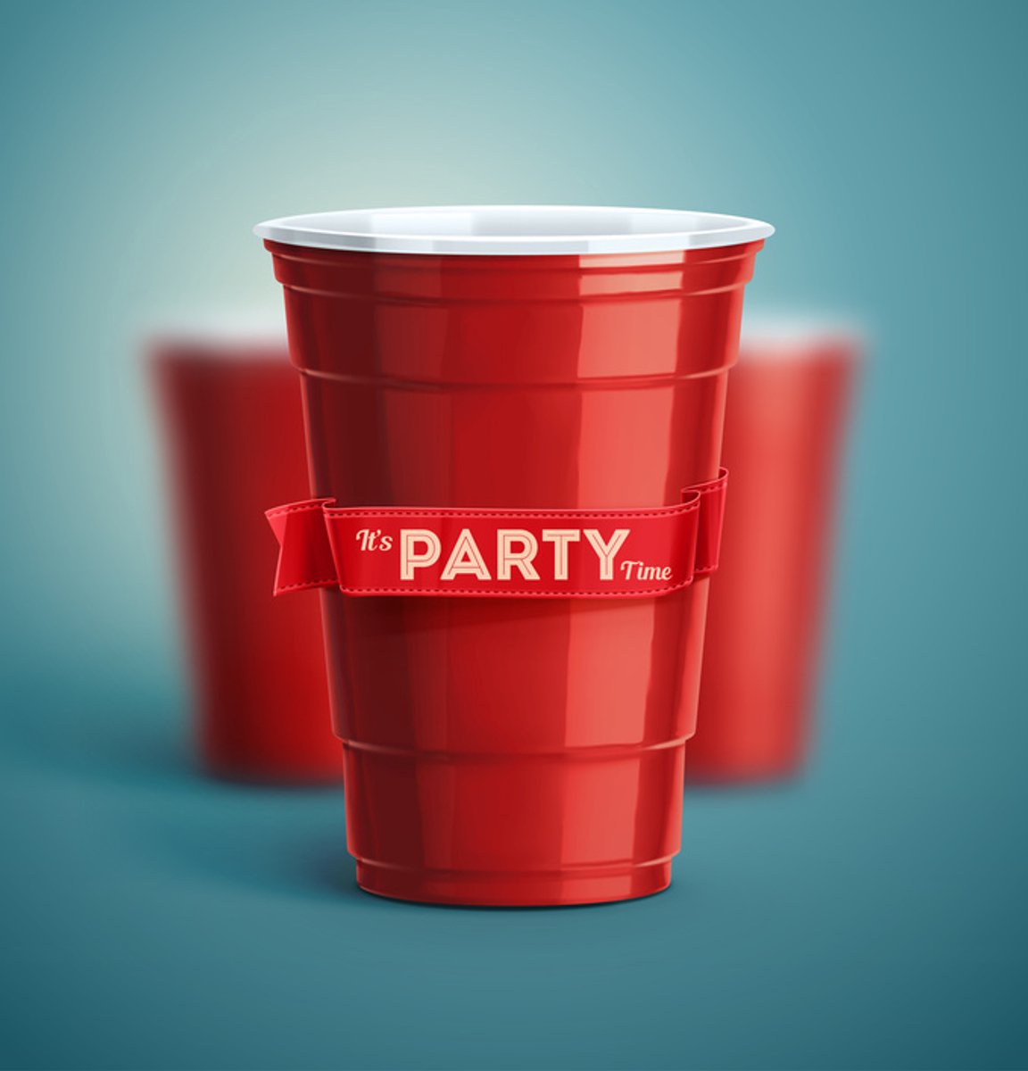 TRESKO 100 Beer Pong Bekers Herbruikbaar | Partybekers 473ml - 16oz | Bierpong, Red Cups Extra Sterk | Plastic Bekers Rood