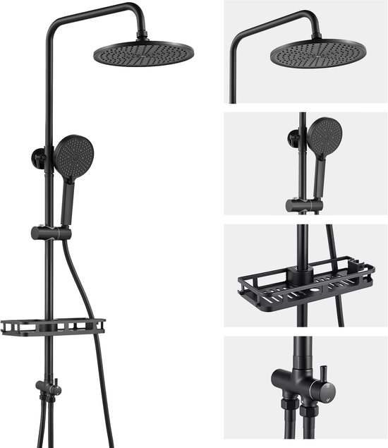 Steinberg 100 - Doucheset zonder kraan, diameter 20 cm, mat zwart 100 2770 S