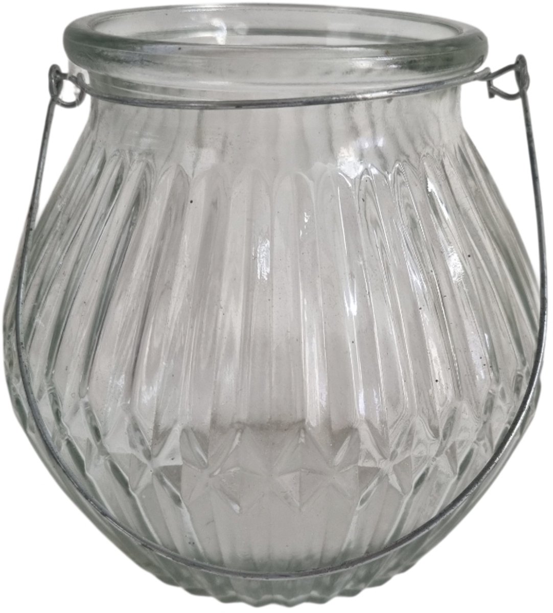Glazen sfeerlicht of vaasje D14cm. H14cm.