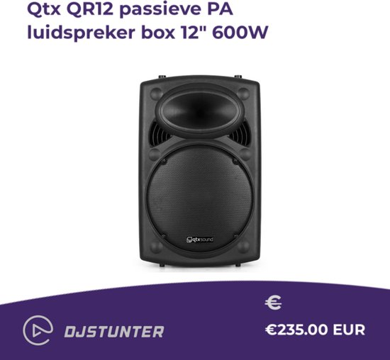 Qtx QR12 passieve PA luidspreker box 12 600W van Qtx — afbeelding 4