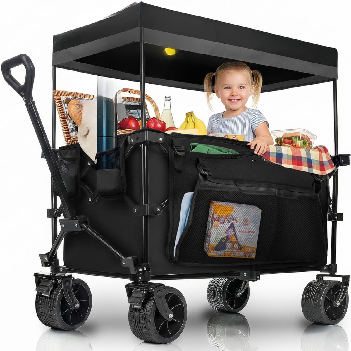 RONN® Bolderkap Opvouwbaar Luchtbanden - Bolderkar - Bolderkar Opvouwbaar - Zwart - 90cm x 50cm x 10cm