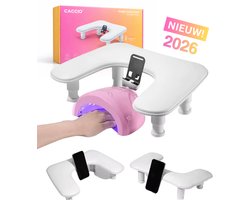 CACCIO® Armsteun - Nagel armsteun - Hand armsteun kussen - met telefoonhouder -Manicure Nagelstyliste -Wit Manicure kussen -Nageldroger-Nagelkussen-Manicure Handkussen-Handkussen-Manicure Tafel voor Nagelstudio-Nagelverzorging-Acrylnagels-Gelnagels
