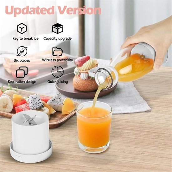 Draagbare Blender To Go - Mini Blender - Juice Maker - 420ml - Draadloze Smoothie Maker - USB Oplaadbaar - BPA-Vrij - Inclusief Reisbeker met Deksel - Compact & Lichtgewicht van Merkloos — afbeelding 5