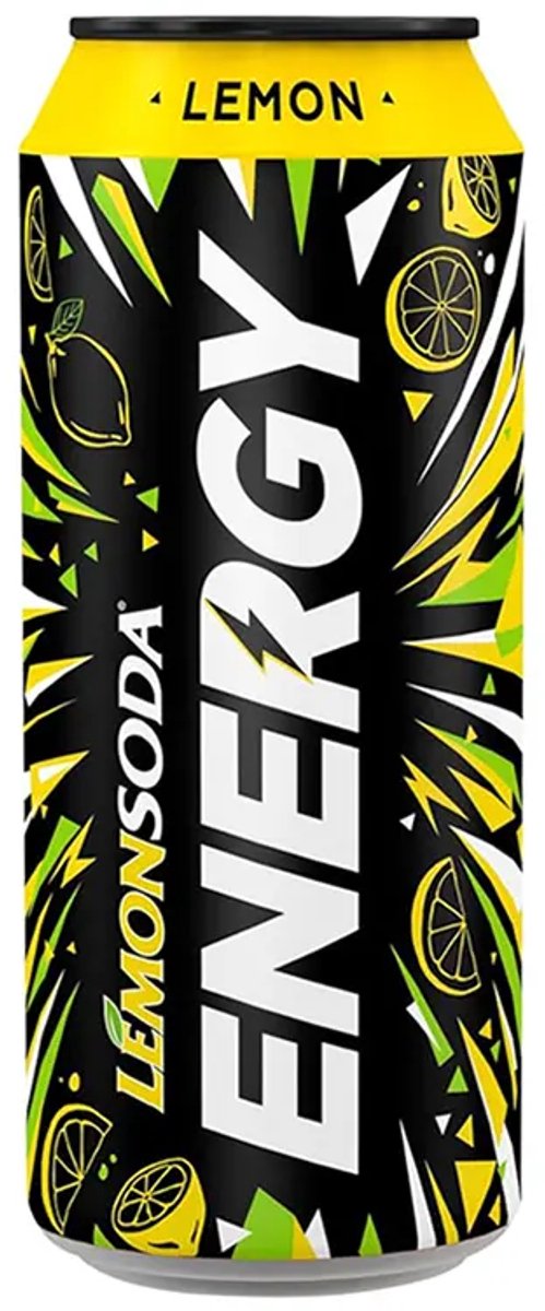 LemonSoda ENERGY Lemon - Fonti di Crodo - Lemon Soda - Italiaanse Energiedrank - Tray 12 stuks x 330ml