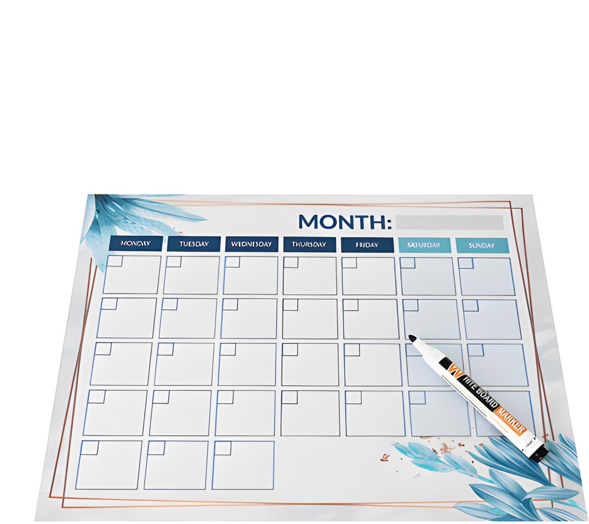 Teedz - Magnetische Weekplanner - Maandplanner voor Koelkast – 30x40 cm – Inclusief Markers en Wisser — cadeau in Kalenders & Planners - foto 2