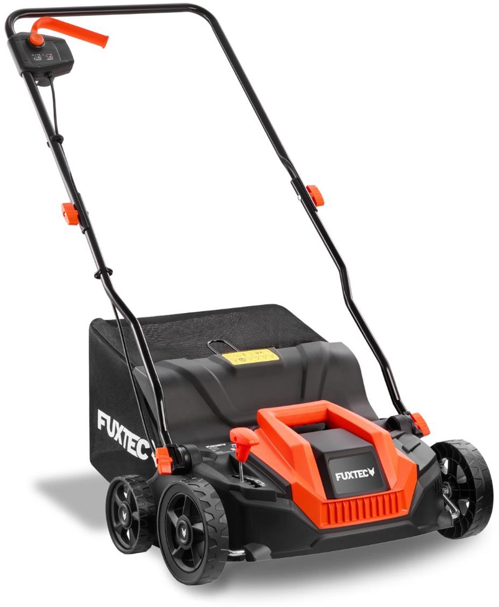 Fuxtec Fx-ev320eco elektrische verticuteerder, gazonbeluchter 1300w, breedte 32 cm en diepte thumbnail 2
