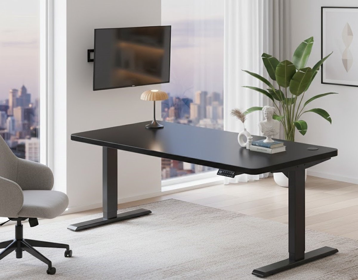 Elevate Pro – Elektrisch In Hoogte Verstelbaar Bureau 160x80 cm | Statafel, Dubbele Motor, Fluisterstil, Draagvermogen 160 kg, Energiezuinig, Minimalistisch Design A-Furniture
