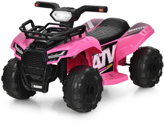 6V Elektrische Kinderquad - Mini Quad met Muziek, Claxon en LED-Koplamp, Geschikt voor Peuters vanaf 18 Maanden, Roze