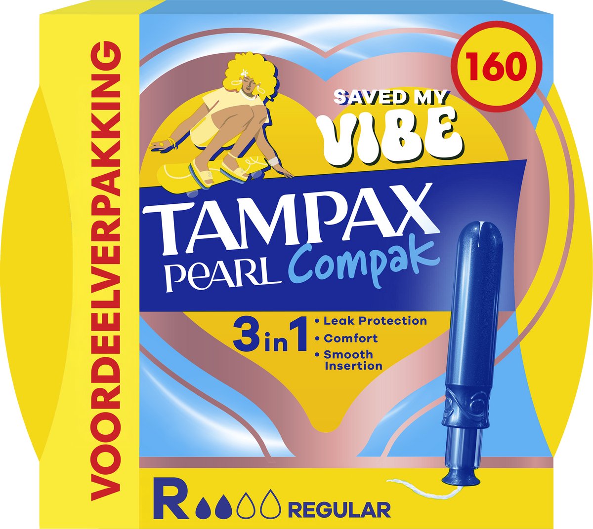Tampax Pearl Compak RegularTampons - Met Inbrenghuls - 8 x 20 Stuks