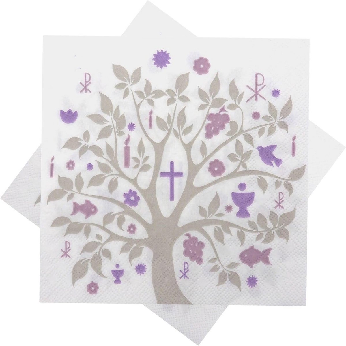 Thema Servetten Levensboom Mauve Lila voor Feestdecoratie