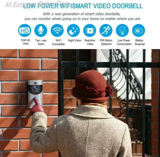 Zolara Deurbel met camera - Slimme deurbel - Draadloos - WiFi deurbel - HD Deurbel - Security doorbell - Zwart van Zolara — afbeelding 5