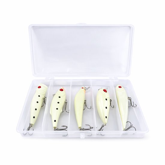 S&D - Glow in the Dark Kunstaas Set - 5 Stuks - Voor Roofvis & Nachtvissen - Met Opbergdoos van S&D — afbeelding 2