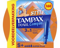 Tampax Tampons Pearl Compak Super Plus Applicator - 160 stuks