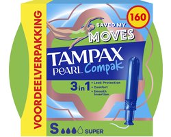 Tampax Tampons Pearl Compak Applicator - 160 stuks