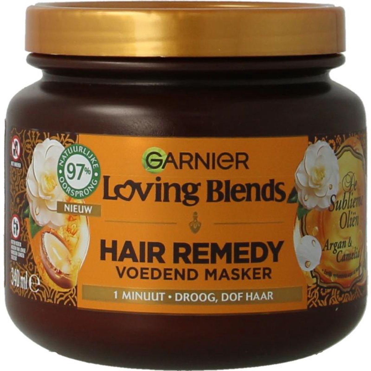 Garnier Loving Blends - Masker - Argan & Cameliaolie - Droog en Dof Haar - 340 ml