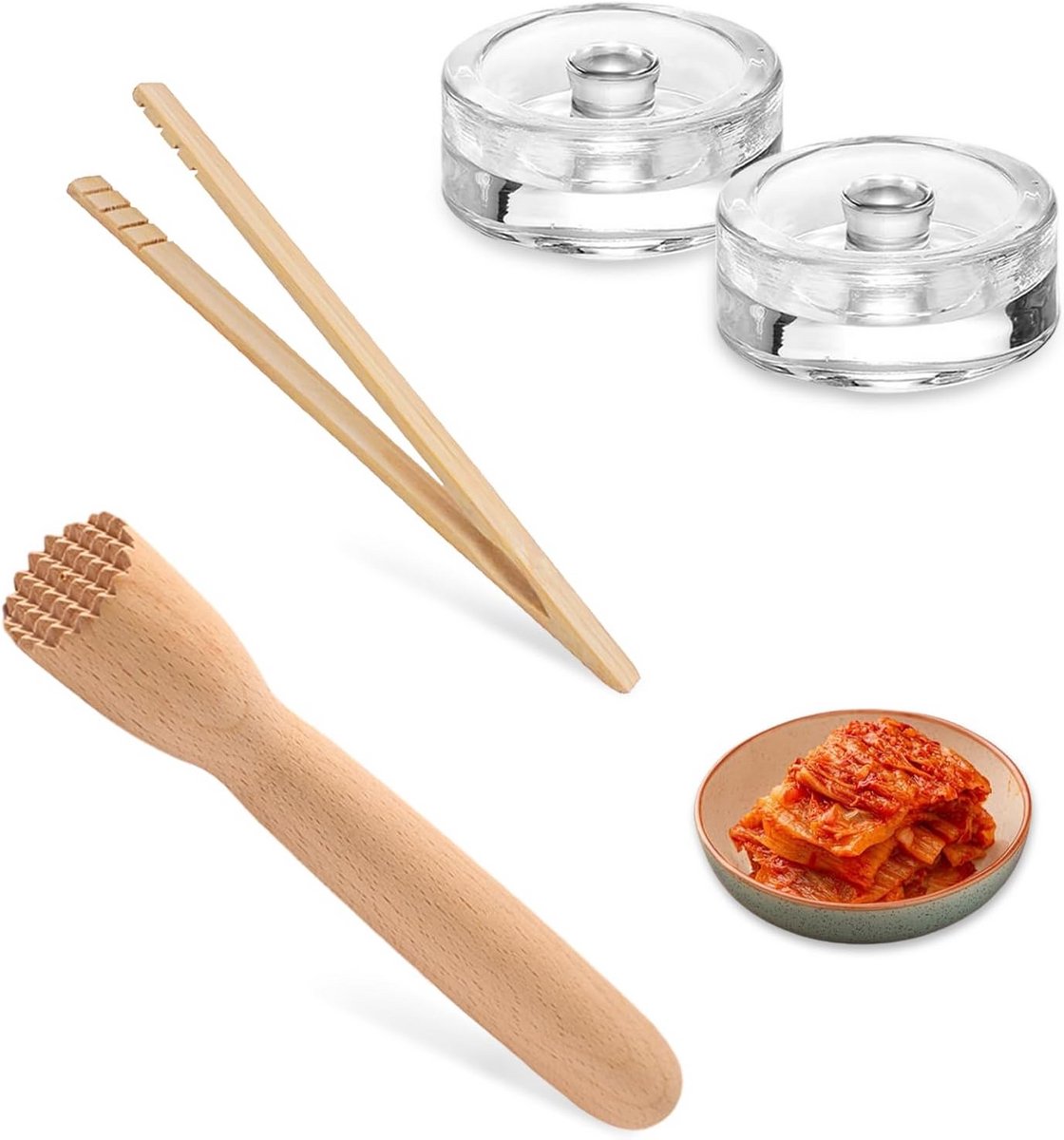 Glazen Gewichten en Benodigdheden voor Zuurkool en Kimchi Fermenteren
