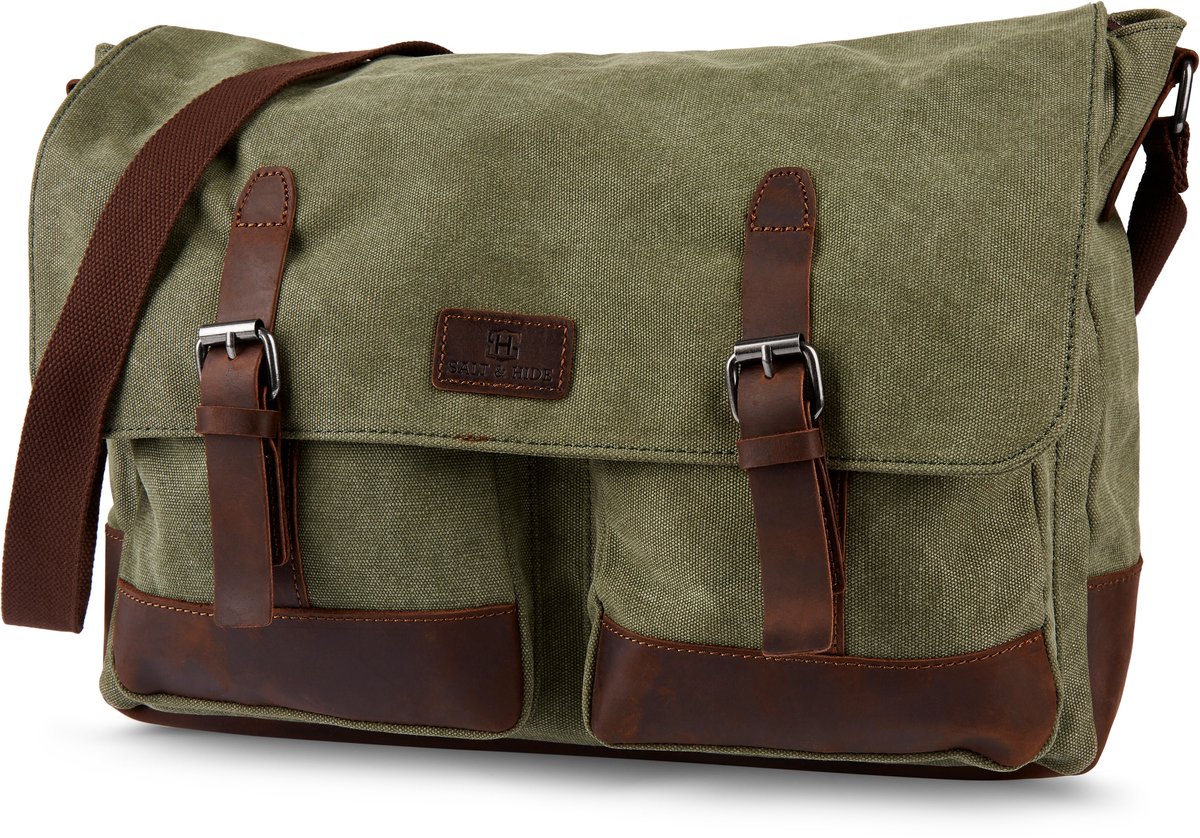 Spencer Groene & Bruine Laptoptas