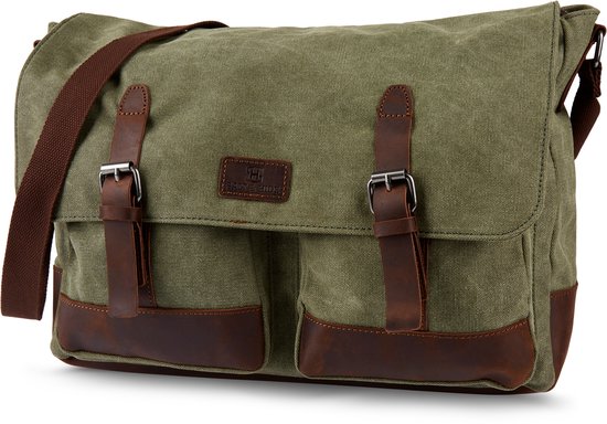 Sac Spencer vert et marron pour ordinateur portable