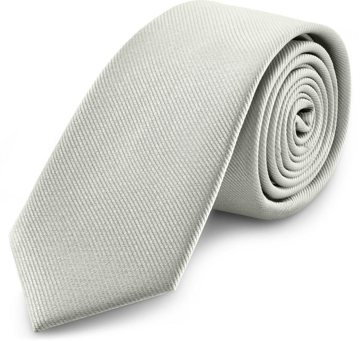 Lichtgrijze Grosgrain Stropdas van 8 cm