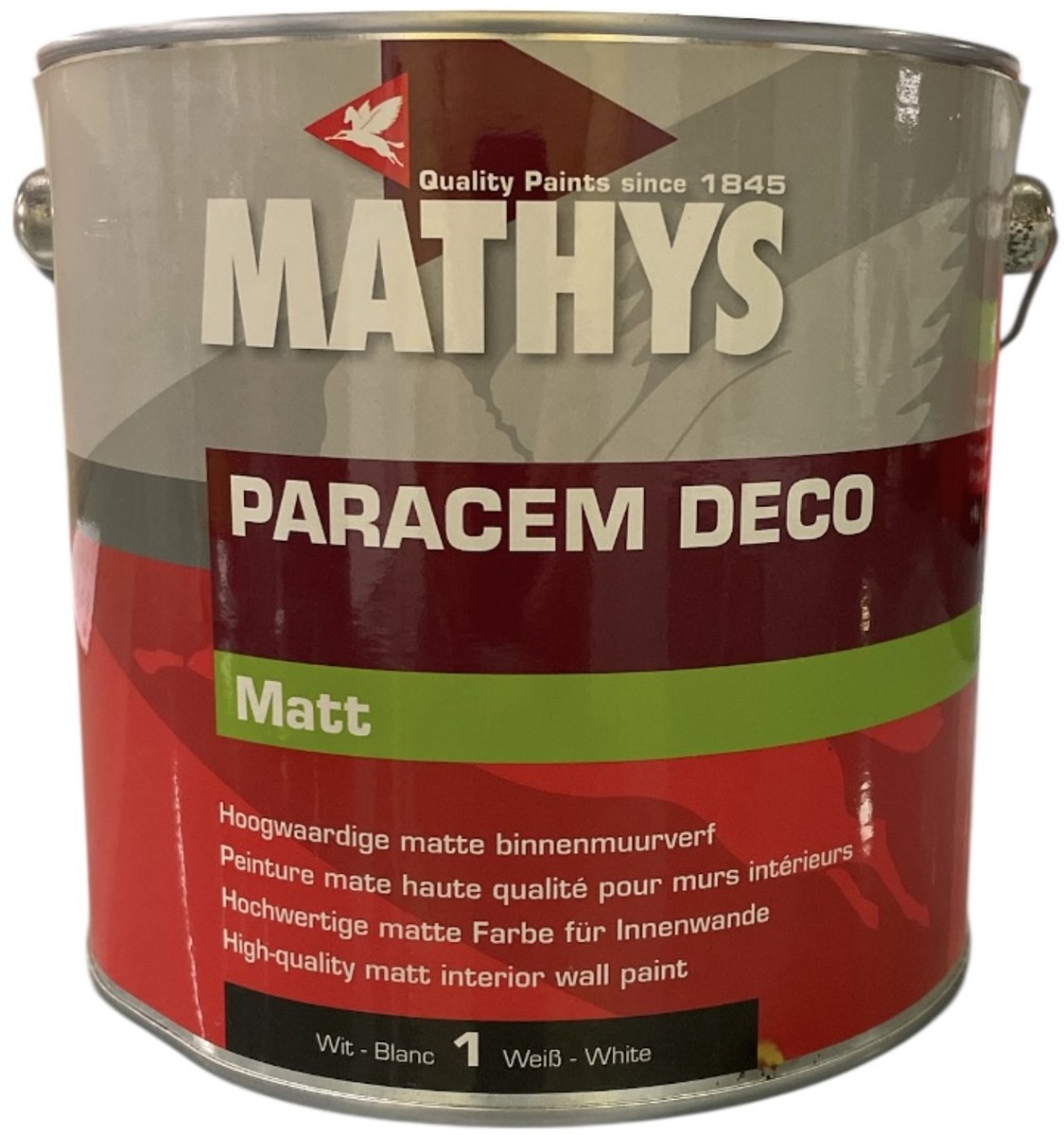 Mathys Paracem Deco Matt - 2,5 l - 10 m²/l - Wit - Afwerkingslaag