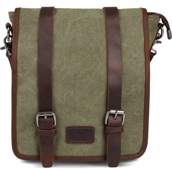 Sac à bandoulière Sergio vert et marron