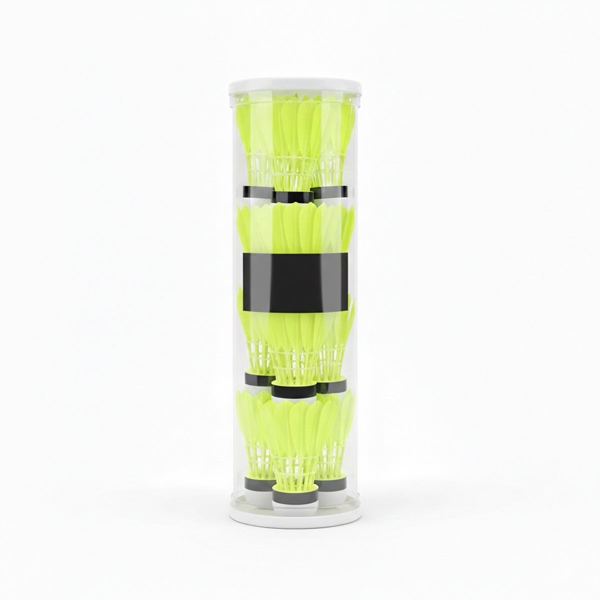 Set van 10 groene badmintonshuttles - Duurzame en slijtvaste badmintonshuttles voor binnen- en buitengebruik | Ideaal voor beginners, training en recreatief spelen, inclusief kajalsticker.
