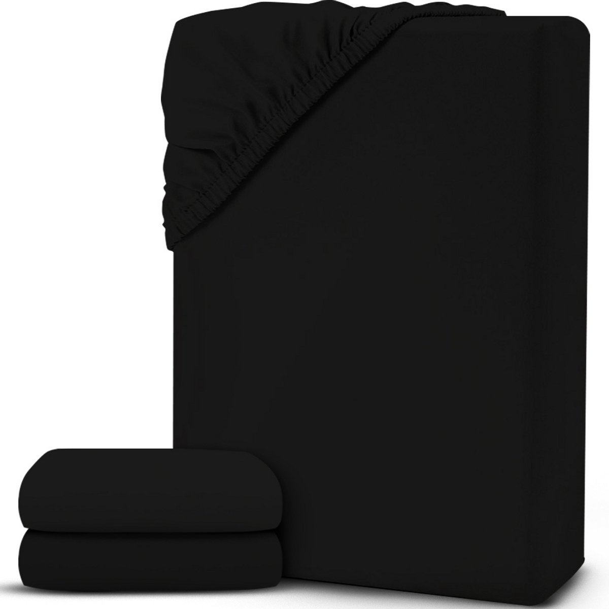 NBAP® Matrasovertrek 160x200 - Dekbedovertrek - Hoeslaken - Matrasbeschermer - Extra Zacht - Zwart