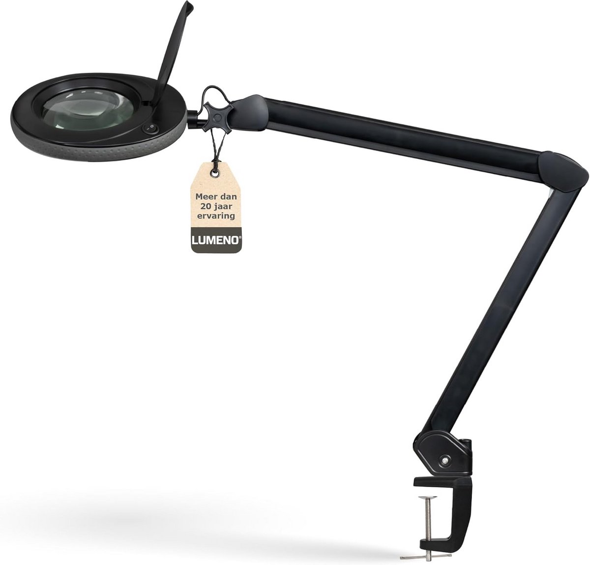 LED Vergrootlamp met Glazen Lens en Werklicht - 8 Dioptrie