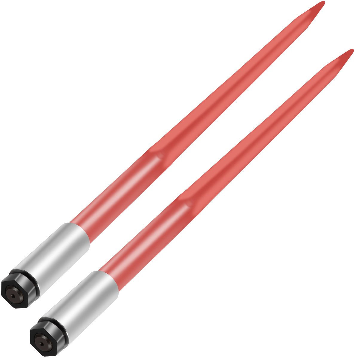 VEVOR 43" Voorladertanden Baaltanden met Capaciteit van 3000 lb Snel Te Bevestigen Baalpen 1,5" Rood Gecoate Balenvorken voor Shovels, Tractoren, Laders