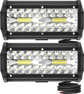 LED Extra Koplamp 120W - 2 Stuks - 6000K Koudwit Licht IP67 Waterdicht - Offroad Werklicht & Achteruitrijlamp met Reflector - Geschikt voor Tractor, SUV, ATV en Personenauto - NAIZY