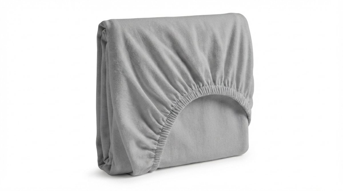 Blanche & Nuit – Hoeslaken 160x200 – 100% Katoen – Jersey Hoeslaken – Heerlijk Zacht – 170 g/m² – Strijkvrij & Ademend – Grijs