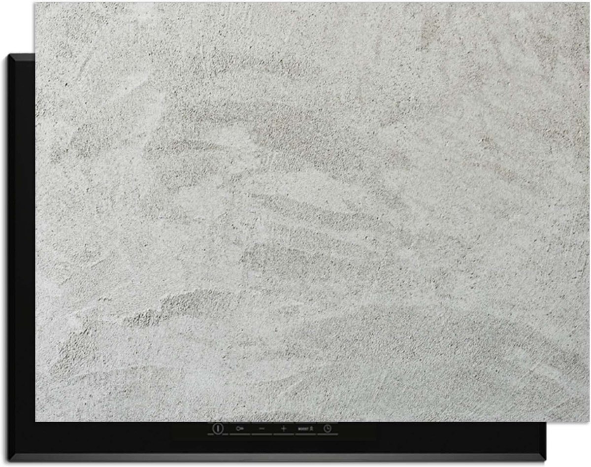 KitchenArt - Soft Concrete Finish – Inductie Beschermer - 81.2x52.7 cm - Kookplaat Beschermer - Luxe Afdekplaat Inductieplaat - Anti-slip & Oprolbaar - Beschermmat Inductiekookplaat