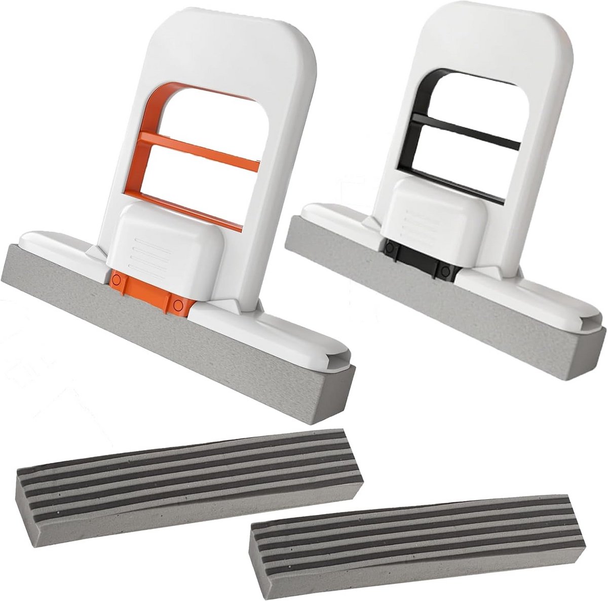 2x Draagbare Mini Dweil Set met Vervangbare Sponskoppen voor Keuken en Badkamer