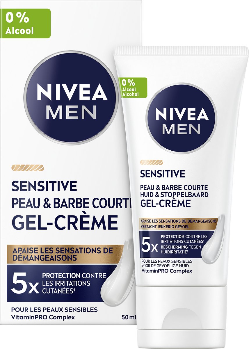 NIVEA MEN Sensitive Skin & Stubble Moisturizer Gezichtsgel - Dagcrème Gezicht Mannen - Gezichtscreme - 50ml