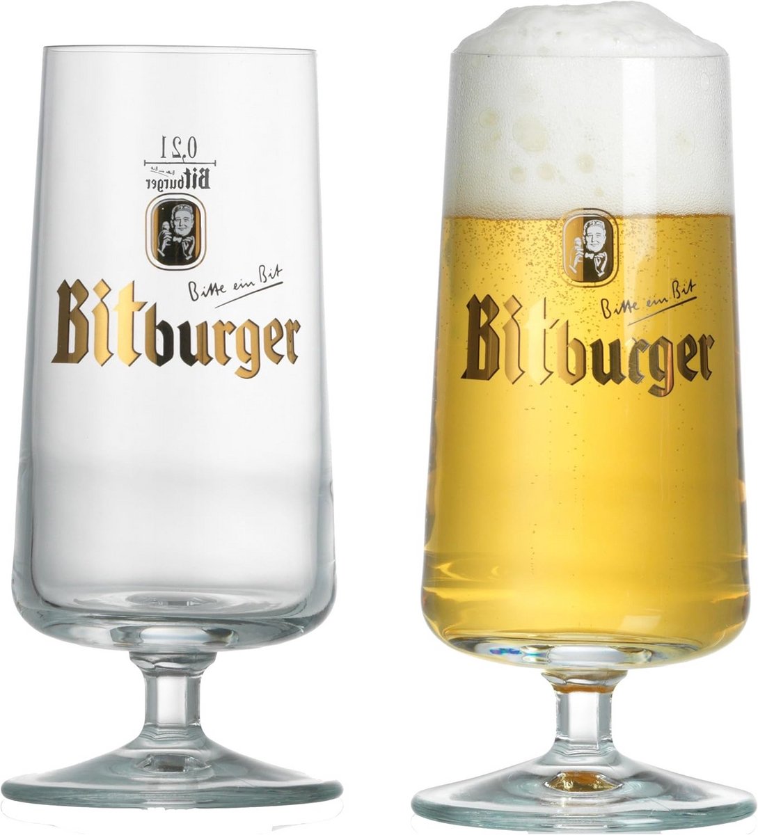 Set van 2 Bierglazen 0.2 L Hoge Kwaliteit Glas