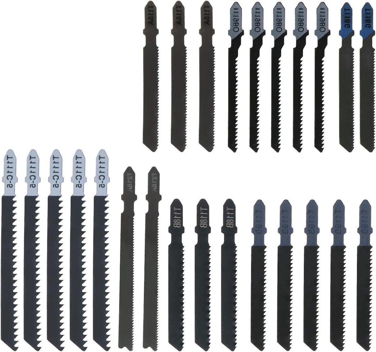 Allecto - Zaagbladen voor figuurzagen - 25 stuks - Hout - Metaal - Kunststof - Zaagmachine accessoires - Geschikt voor meerdere modellen - Verschillende stijlen - Power Tool Accessoires.