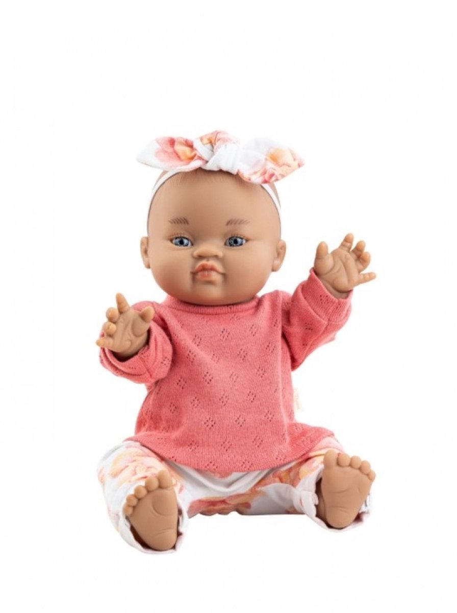 Paola Reina Gordi Olga babypop Aziatisch meisje met brlauwe ogen 34cm