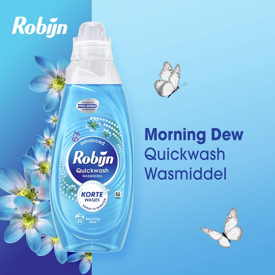 Robijn Quickwash - Vloeibaar Wasmiddel - Morning Dew - 3 flessen - 66 Wasbeurten - Voordeelverpakking