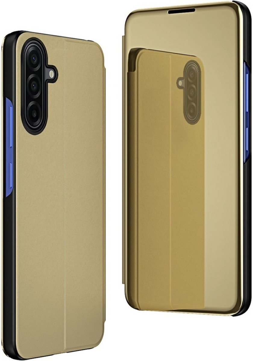 Hoesje geschikt voor Samsung Galaxy A17/A26 - Phonesta Smart View Mirror Book Case - Goud