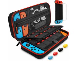 BOTC Case Geschikt voor Nintendo Switch - Hardcover Case - Beschermhoes - Opbergtas - Screenprotector - Zwart