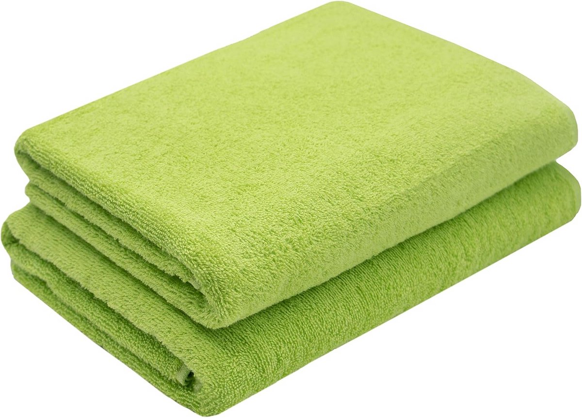 Set van 2 Luxe Katoenen Douchehanddoeken 70x140 cm Groen