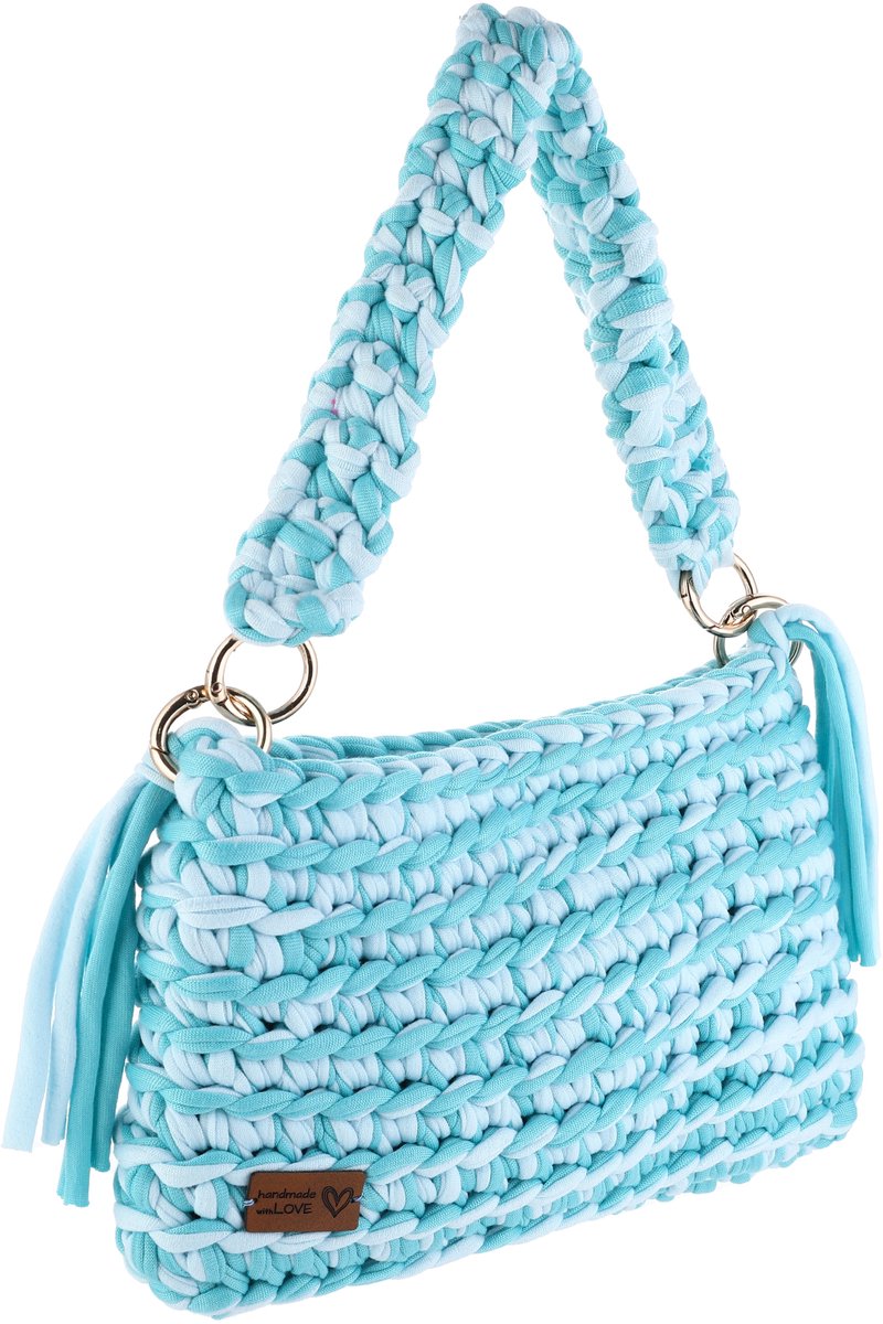She life style - Handmade gevlochten tasje - Licht blauw