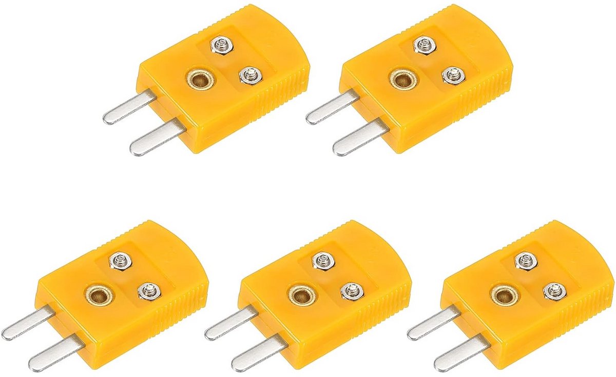 K-Type Thermokoppeldraad Connectoren Mannetje Hoge Temperatuur 5 Stuks