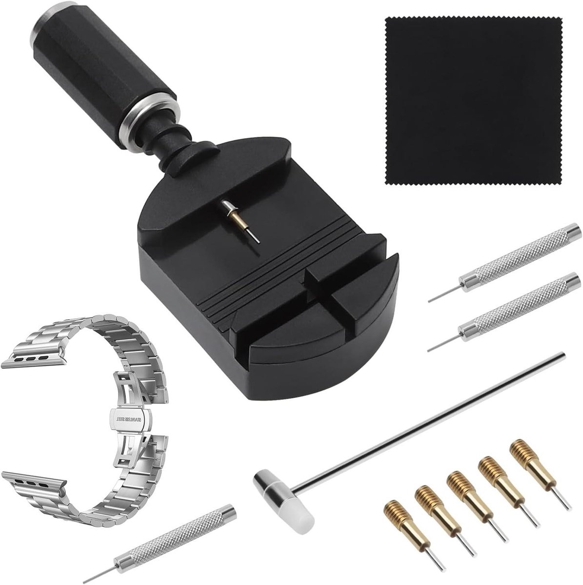 Horloge Reparatieset met Veerpengereedschap - 11 stuks - Horlogeband Inkortgereedschap - Horloge-armband Reparatieset - Schakelverwijderingsset - Horloge Gereedschap