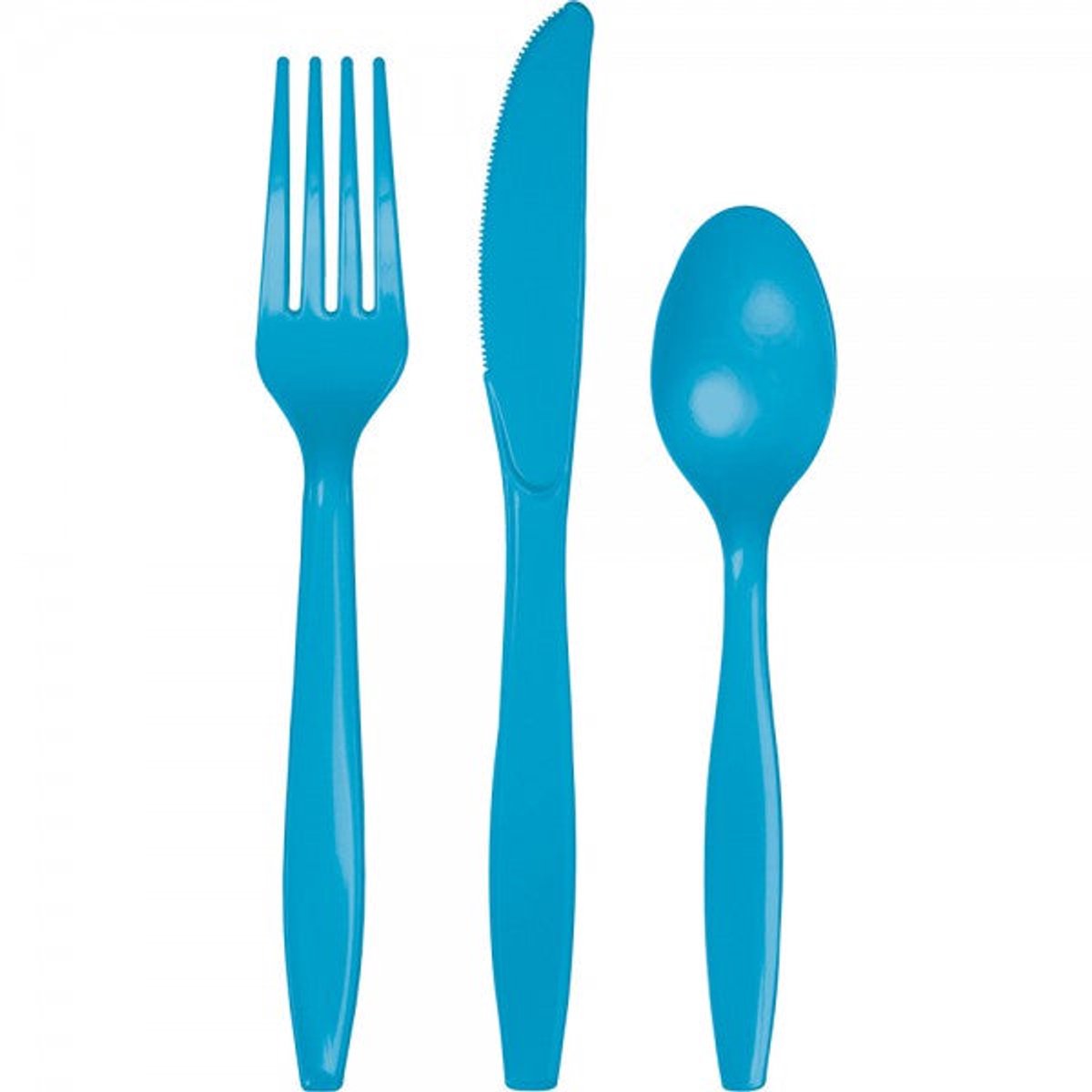 24-delige premium plastic bestekset, turquoise