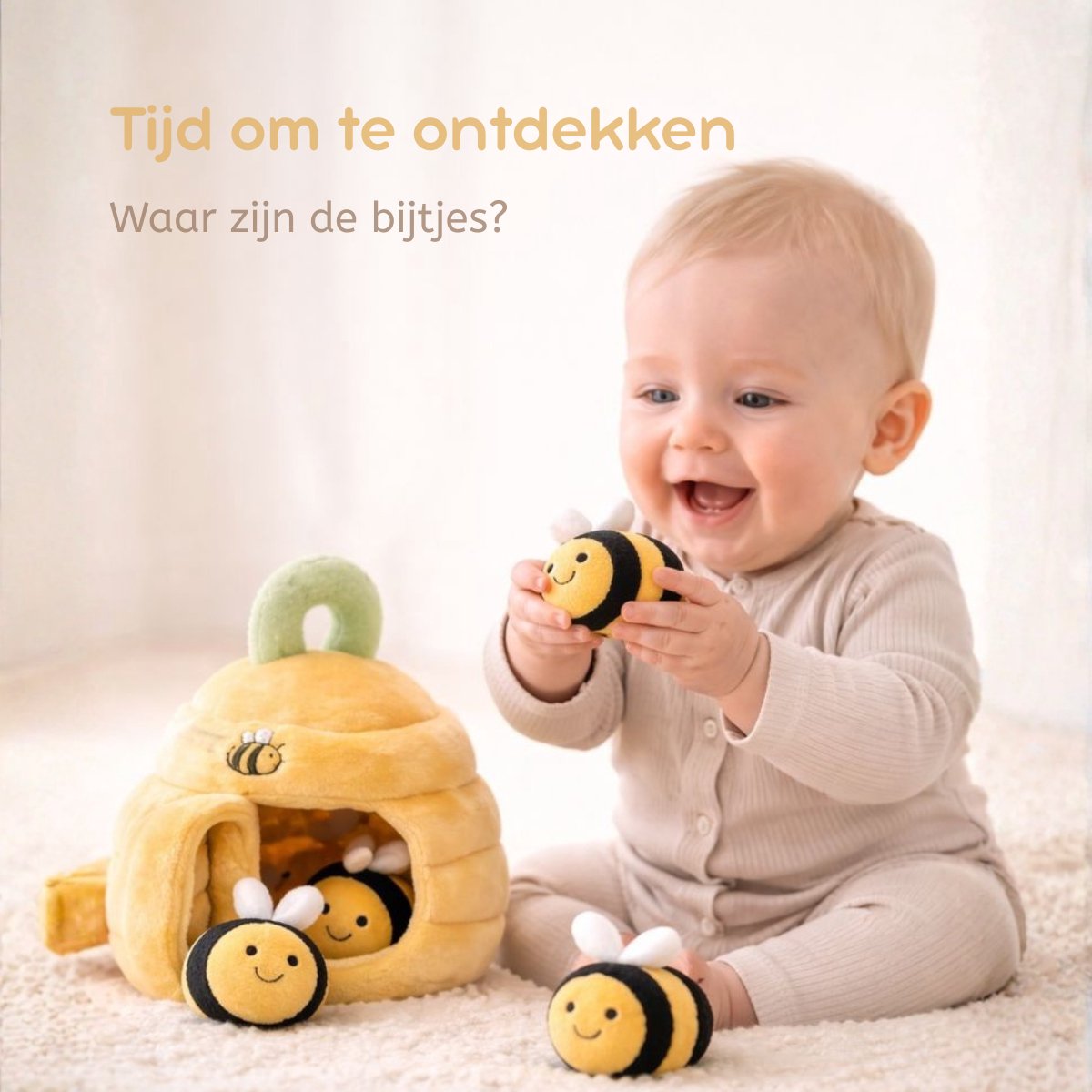 Baby Speelgoed 6 Maanden tot 12 Maanden - Sensorisch Pluche Bijenkorf Speelgoed voor Baby 1 jaar 2 jaar - Rammelaar, Knisperpapier, Spiegel - Montessori Speelgoed voor Peuters van 0-2 jaar - Sinterklaas Cadeautjes Baby — cadeau in Spellen & Speelgoed - foto 4