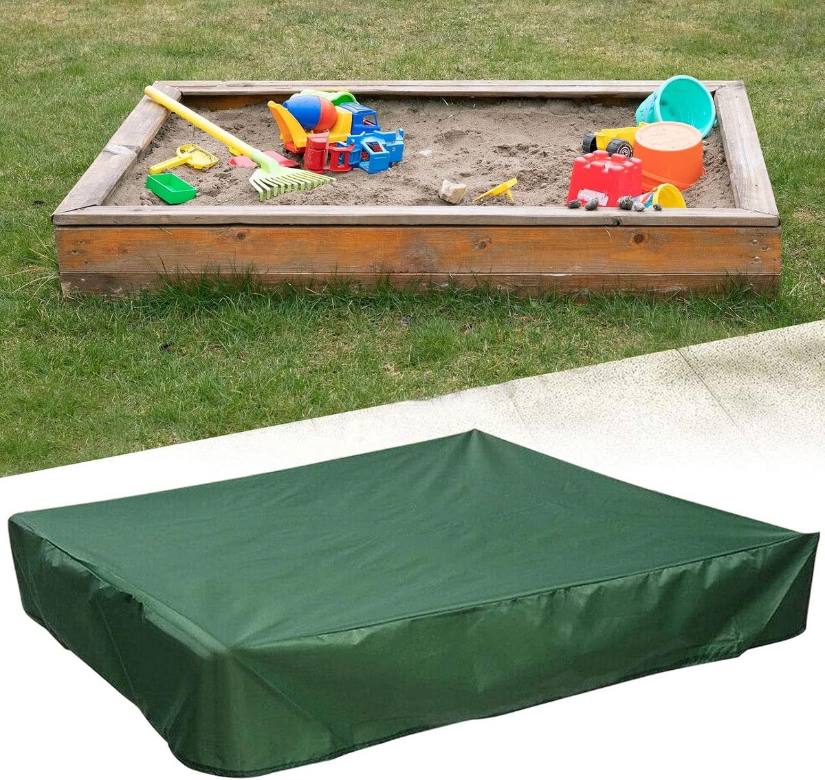 Waterdichte Zandbak Afdekking 120x120 cm Zandbakzeil Beschermhoes