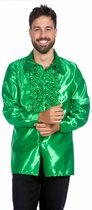 Costume des années 80 et 90 | Chemisier vert à volants en satin Wrong Disco | Taille 50 | Costume de carnaval | Déguisements